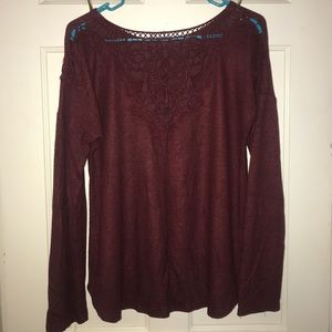 Women’s Maroon Sweater with back cutouts